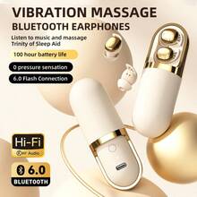 Ordtop S13 Vibration Massage Wireless Earphones, Compact Design, Suitable For Both Sleep And Relaxation Dual Function Earphones, Bluetooth 5.3 Stable Connection, Long Battery Life - Màu be - Xem 2