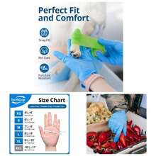 Guantes desechables de nitrilo para revisin, azul, guantes de nitrilo desechables sin ltex, guantes mdicos, guantes de limpieza, guantes de goma seguros para alimentos, sin polvo, no - 50 + Pequeño - Ver 1