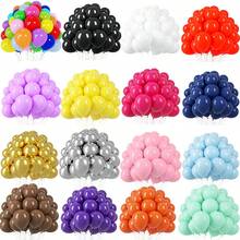 50 pièces Ensemble de ballons en latex de couleur unie multicolore, avec une large gamme de couleurs incluant le rose, le bleu, le vert, le rouge, l'or, le noir, le blanc, l'orange, le jaune, etc. Convient pour Noël, anniversaires, mariages, fiançailles, remises de diplômes, enterrements de vie de garçon, rassemblements de fête, baptêmes, décorations photographiques, décors de fête, arches et guirlandes de ballons DIY et autres scènes. - Multicolore - Voir 3