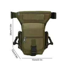 1PCS Cycling Leg Bag Outdoor Thigh Pack, Tactical Molle Waist Pack With Multi-Layer Storage Compartments, Adjustable Straps For Mountain Biking Motorcycle Riding Hiking Travel Festival Essentials EDC Gear - màu xanh lá - Xem 5