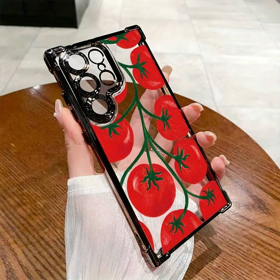 Funda de Teléfono Tomate para Samsung Galaxy S25/S24/S23/S22/FE/Ultra/Plus 4G/5G a Prueba de Golpes, Cubierta Trasera Transparente y Suave - Colores mixtos - Ver 1