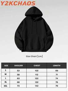 Y2KCHAOS Streetwear Hoodie Urban Fashion Gold Muscle Man Print Men Women Unisex Vintage Style (300g Hoodie) - 黑色 - 查看 4