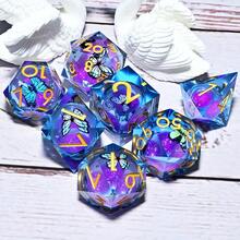 7件套树脂角色扮演游戏骰子套装 - 多面骰子，适用于桌面游戏、角色扮演游戏和节日礼物（圣诞节/感恩节/斋月/复活节） - 彩色 - 查看 20