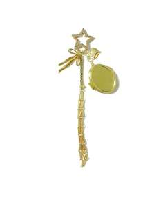 金色唇膏收纳包挂件，配有可替换不锈钢网袋、唇彩收纳盒、唇彩钥匙扣，以及心形和星形装饰的唇膏盒钥匙扣，内置迷你镜子，时尚的唇膏和化妆品悬挂装饰品，手提包和钱包的时尚挂件，便携式化妆配件，适合女性、女孩、爱美人士和送礼，多功能，可用作包包挂件、唇膏收纳盒和Y2K风格礼品。 - 彩色 - 查看 12