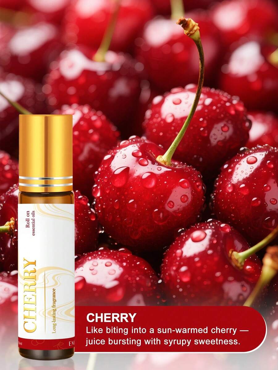 EMBRACEX. Tinh dầu anh đào đỏ 10ml - Hương thơm trái cây lâu dài | Tinh dầu lăn dành cho nữ, thích hợp sử dụng hàng ngày | Chăm sóc đồ da, làm thơm xe hơi | Khuếch tán tinh dầu, làm nến | Quà tặng ngày lễ thương hiệu dành cho nữ