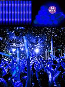 LED Foam Glow Sticks Party Packs - Multi-Color Flashing (Green/Blue/Red/Purple), Easy-Grip Design | Glowing Supplies For Christmas, New Year, Weddings, Carnivals & Concerts - Màu xanh lam - Xem 12