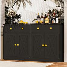 Credenza Para Hogar Con Cajones Y Espacio De Almacenamiento - Negro - Ver 8