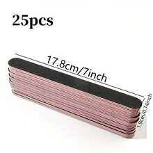 25/10 Professional Double-Sided Nail File Set, 25 Black Scrub Board Nails And Scrub Tools, 100/180 Scrub, Dermaplane, Washable Double-Sided Nail Files, Suitable For Natural Nails And Acrylic DIY Salons For Self-Care - Multicolor - View 10