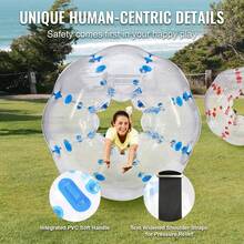 Paquete de 2 pelotas de parachoques inflables de 1,5 m (5 pies) para adolescentes y adultos, bolas de burbuja de PVC de 0,8 mm de grosor con forma de hámster humano para juegos en equipo al aire libre, juguetes de parachoques para jardín, patio y parque. - 2 pelotas - Ver 4