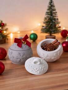 1个带盖圣诞圆形玻璃球硅胶模具，DIY手工3D圆形玻璃球礼品收纳盒石膏水泥模具，环氧树脂圣诞球模具，适用于灯饰、家居装饰、房间装饰 - Silicone Molds - 查看 8
