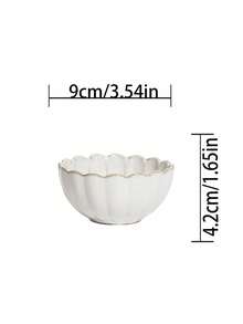 1 pieza/2 piezas/4 piezas Tazones de cerámica con estampado de calabaza estilo nórdico, tazones pequeños para uso doméstico para porciones individuales -- Vajilla con estilo, adecuada para varios alimentos como sopa, ensalada, etc. | Artículos de cocina únicos, también un regalo para amantes del hogar