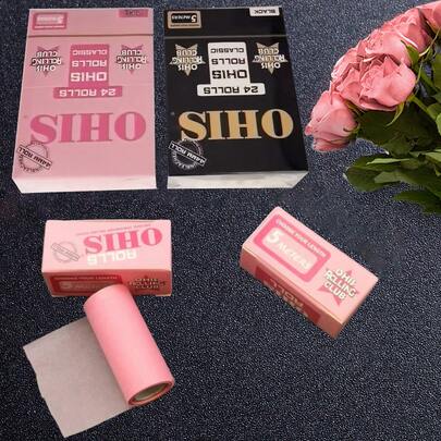 1/3/24 rotoli, cartine per rollare, cartine autoadesive non tagliate da 44 mm, lunghe 500 cm, scorrimento e combustione fluidi, 3 colori, confezione multipla per uso personale e feste, accessori per il fumo, regalo di Natale