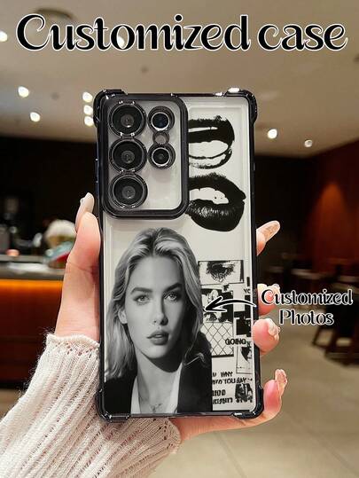 1pc Customized Photo Printed Electroplated Shockproof TPU Phone Case, Compatible With IPhone 17 Air/17 Pro Max/11/12/13/14/15/16/Pro Max, A13/A14/A15/A53/A55/A54/A55, S23/S23 Ultra/S24/S24 Ultra, Galaxy, OPPO, Honor, Infinix Smart 8, Moto G30. Can Upload Wedding, Anniversary, Daily Life Photos For Festivals Like Valentine's Day, Anniversaries, Teacher's Day, Halloween, Etc.