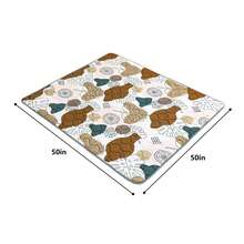 CHIQUERID Baby Play Mats For Floor, 50x50 Inch Extra Thicker & Large Soft Cushioning Foam Playmats For Babies And Toddlers, Foldable Washable Baby Crawling Mat For Playpen, Boho Design - 棕色 - 查看 2