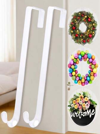 门钩，15英寸宽透明长钩，亚克力材质，适合悬挂秋季和万圣节装饰品、情人节装饰品、室内外家居装饰品、细长衣架收纳袋适合家庭使用，易于安装和调节，圣诞礼物，情人节礼物