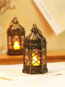 1 szt. Retro Mini ręczna dekoracyjna lampka w kształcie latarenki z baterią, dekoracja do wnętrz, dekoracja stołu, dekoracja sypialni, wisząca lampka nocna, odpowiednia na wesela, dekoracje świąteczne, lampka nocna do szafy na święta Bożego Narodzenia