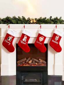 Customized Pet Photo Christmas Stockings | Personalized Family Socks | Dog Cat Christmas Gifts | Holiday Home Decor | Christmas 2025, Christmas Gifts, Perfect Christmas Gifts - Elegant Calligraphy Font - Christmas Gifts, Gifts For Family, Christmas Gifts