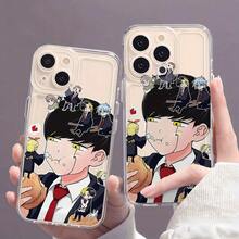 Funda de teléfono SamsungNew Ultra-Thin Cozy Boy Surrounded by Companions MASHLE MAGIC-AND-MUSCLES para Apple  17 Air, 16, 16e, 15, 14, 13, 12 Mini, 11 Pro Max, X, XR, XS Max, 8, 7 Plus - Cubierta suave transparente con diseño único, funda de teléfono texturizada - transparente - Ver 3