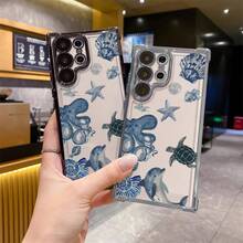 Funda de Teléfono con Patrón de Animales del Océano Adecuada para Galaxy S25 Ultra/S24 Plus/S23 FE/S22/Note 20 Ultra/10, Transparente, Linda, a Prueba de Golpes, Portátil, Diseño de Airbag de Cuatro Esquinas Anticaída, Funda Protectora Suave de Alta Calidad Unisex, Linda Funda de Teléfono, Funda de Teléfono a la Moda, Diseño Impreso en UV, Funda Protectora a Prueba de Golpes, Usuarios de Smartphones, Entusiastas de la Tecnología - Colores mixtos - Ver 9