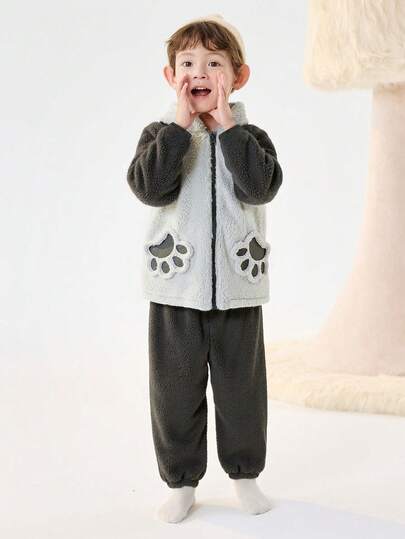 Balabala BalaOne Kids Boys Coral Fleece Loungewear, Winter 2025 Warm & Cozy