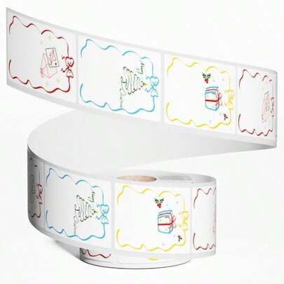 M110 Square SelfAdhesive Label For M110 M221 M150 M120 M220 Label Printer1.96"X2.75" 50x70mm Christmas Pattern Labelfor Small Business Home Office 110 Labels Roll