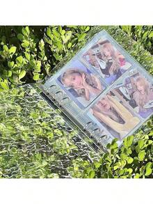 A5 Acrylic Wave Pattern Loose Leaf Binder, DIY Notebook, Gaiacrylic 6-Ring Binder With Gold Clips, Transparent Divider Pages, Budget Planner