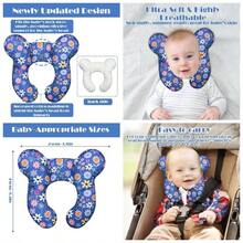 Support Pillow, Neck Pillow Upgraded Comfortable Sleep Cushion Car Plane Stroller Pushchair - A - 花D - 查看 2