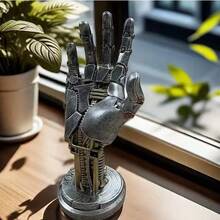 赛博朋克机械手树脂工艺品摆件，Switch游戏手柄桌面支架 - 彩色 - 查看 2