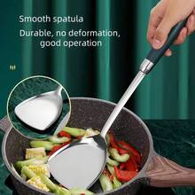 1 件装 304 硅胶头炒锅切菜刀搅拌勺硅胶汤勺厨房用具勺子耐高温厨房炊具