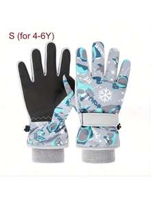 Children's Winter Ski Gloves, Boys' Warm Gloves Thermal Lined To Keep Warm And Play In The Snow, Suitable For Children 4-13 Years Old