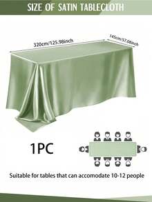 1 pièce Nappe en satin, 145*180cm/145*260cm/145*320cm, vert sauge/vert foncé couleur unie, surface en satin, rectangulaire, convient pour les mariages, les banquets, les fêtes, les anniversaires - Multicolore - Voir 16