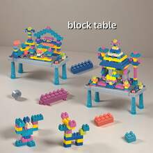 积木游戏桌套装，儿童益智玩具，幼儿园组装套装，提升专注力，便携礼盒包装，ABS材质，蒙德里安配色，生日、万圣节、圣诞节礼物佳选，学前活动，寓教于乐，模块化设计，艺术游戏，结构坚固，创意搭建，互动游戏，适合幼儿和儿童，节日礼物