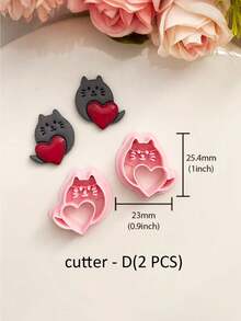 Khuôn đất sét mềm hình mèo trái tim dễ thương, Dụng cụ cắt đất sét mềm polymer cao, Dụng cụ làm phụ kiện tai, Khuôn làm trang sức khuyên tai tự làm, Dụng cụ cắt đất sét làm quà tặng thủ công, Dụng cụ làm hoa tai trang trí sáng tạo tự làm - Hồng - Xem 9