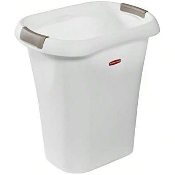 Rubbermaid Cesta de basura abierta, 5.3 galones, color blanco, contenedor de basura, se adapta debajo del computadora para niños/adultos en cocina, hogar, oficina, baño, recámara(Blanco 5G)