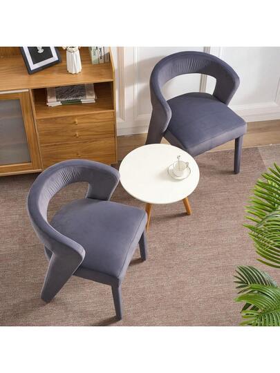 New Armchair, Lounge Chair, Upholstered Chairs, Single Sofa, Cube 59x60x79, Velvet, Load Capacity 150 Kg, Grijs view 2