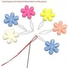 1/5件装随机颜色花朵造型穿线器 - 简易缝纫工具套装 - 耐用串珠及细线DIY配件 - 适合老年人，塑料剥线器，现代家用塑料穿线器，串珠工具，圆柱形穿线器套装，串珠针辅助器，颜色随机，母亲节，母亲节礼物，婚礼季，毕业季，送给家人和朋友的礼物 - 彩色 - 查看 7