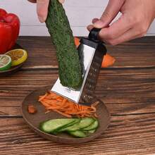 Mini Stainless Steel Four-Sided Grater Vertical Multifunctional Cheese Grater Home Multifunctional Cheese Grater Vegetable Shredders Cheese Grater Kitchen Portable Gadget Vegetable Shredders. - Silver - View 4