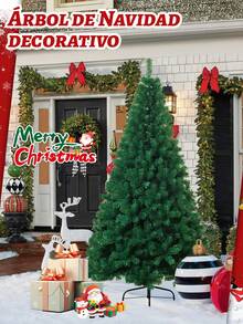 2.10 Metros Árbol De Navidad Artificial Color Verde Pinos Navideños Decorados 1200 Con Soporte De Hierro Resistente Ramas Hoja Tradicional, Fácil De Armar, Apariencia Completamente Natural Para Decoraciones Navideñas, Decoración Del Hogar Y Accesorios Navideños - Verde - Ver 6