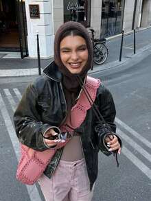 New 2-In-1 Knitted Hooded Scarf Balaclava Hat, Thick Warm Wool Scarf For Winter, Fashionable And Versatile Face Accessory - Coffee Brown - View 3