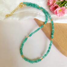 1 件女士天然石榴石项链 - 金色优雅珠宝，深红色宝石珠适合日常佩戴和送礼，增强自信和魅力，迷人的项链搭配精致的珠子设计 - 天然石榴石 - 查看 8