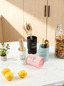 1pc Thickened Stainless Steel Chopstick Holder In Nordic Style - Ins Design, Household Use, Draining Functionality For Kitchen Storage