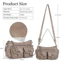 Angel Kiss Hobo Purses For Women Crossbody Shoulder Bag Ladies Multi Pocket Handbags With Adjustable Shoulder Strap{Inchcolor_nameinch:InchKhakiinch} - Màu Khaki - Xem 3