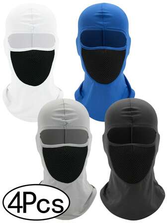 4Pcs Ski Mask Breathable Balaclava Winter Face Hood Balaclava Motorcycle Bike For Men And Women Full Face Mask Breathable Hood For Outdoor Use