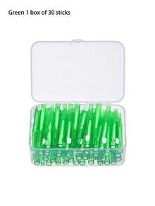 10/30/60 件牙间刷（带盒），0.6 毫米、0.7 毫米、0.8 毫米，牙齿清洁工具，口腔卫生牙间刷，牙签清洁器，用于细节清洁，返校 - 彩色 - 查看 17