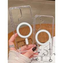 1 funda magnética transparente para teléfono con soporte para carga inalámbrica, compatible con iPhone 16, 15, 14, 13, 12, 11, 17,X, XS, XS Max, Mini, Plus, Pro Max; Galaxy S20, S21, S22, S23, 24, 25; Galaxy A05-A56; OPPO, Realme 14 Pro, Realme 14R Plus, Realme P2 Pro, Realme 13 Pro, Realme 12 Pro Plus, Moto Edge 50, Fusion G85, G45, G34. A prueba de golpes, resistente a caídas, resistente a arañazos y duradera. - transparente - Ver 3