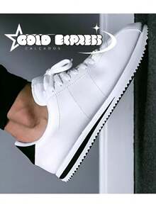 Tênis Básico Casual Flex Novidade 2025 Masculino Feminino Antiderrapante Leve e Confortável Dia a Dia Envio 24HRS ! - Branco e Preto - Visão 3