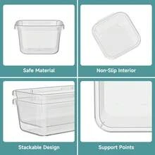「5/7/14/18/24/26 Pc Clear Plastic Drawer Organizer Set - Durable PP Material」4 Sizes In Drawer Trays For Bathroom, Office, Kitchen Cabinet & Vanity Organizers, Desk Bins For Jewelry, Cosmetic, Utensil PP Construction For Back To School/Dormitory Storage & Festive Gift Ideas - 透明26pc抽屜收納盒 - 查看 3