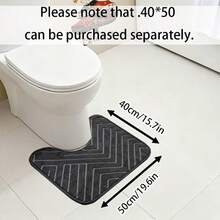 3pcs/Set Bathroom Toilet Mat Set: 1pc Non-Slip Absorbent Mat, 1pc Bathroom Door Mat, 1pc Bathtub Floor Mat, 1pc Bedroom Non-Slip Mat, 1pc Washable Rug, 1pc Shower Mat, 1pc Outdoor Entrance Mat, Bathroom Accessories, Square Mats, Soft & Comfortable Laundry Room Non-Slip Small Mat, Small Carpet 40*50 1pc, 40*60 1pc, 40*50+40*40 2pcs 3pcs - Black - View 13