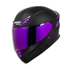 Crown Racing Helmet Modular Motorcycle Helmets, Flip-Up Model 901 - Purple - View 5