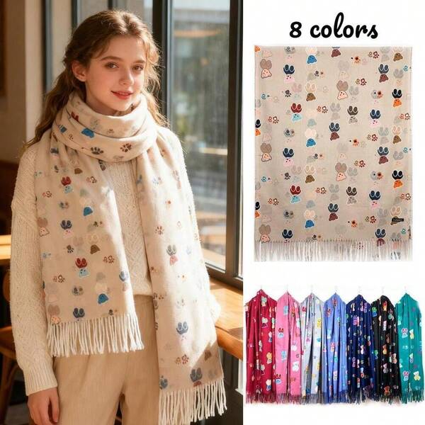 Kuscheliger bedruckter Schal mit niedlichem Bärenmuster – weicher, warmer und atmungsaktiver Schal für Damen, perfekt für Herbst- und Winterreisen, ideales Weihnachtsgeschenk für Frauen